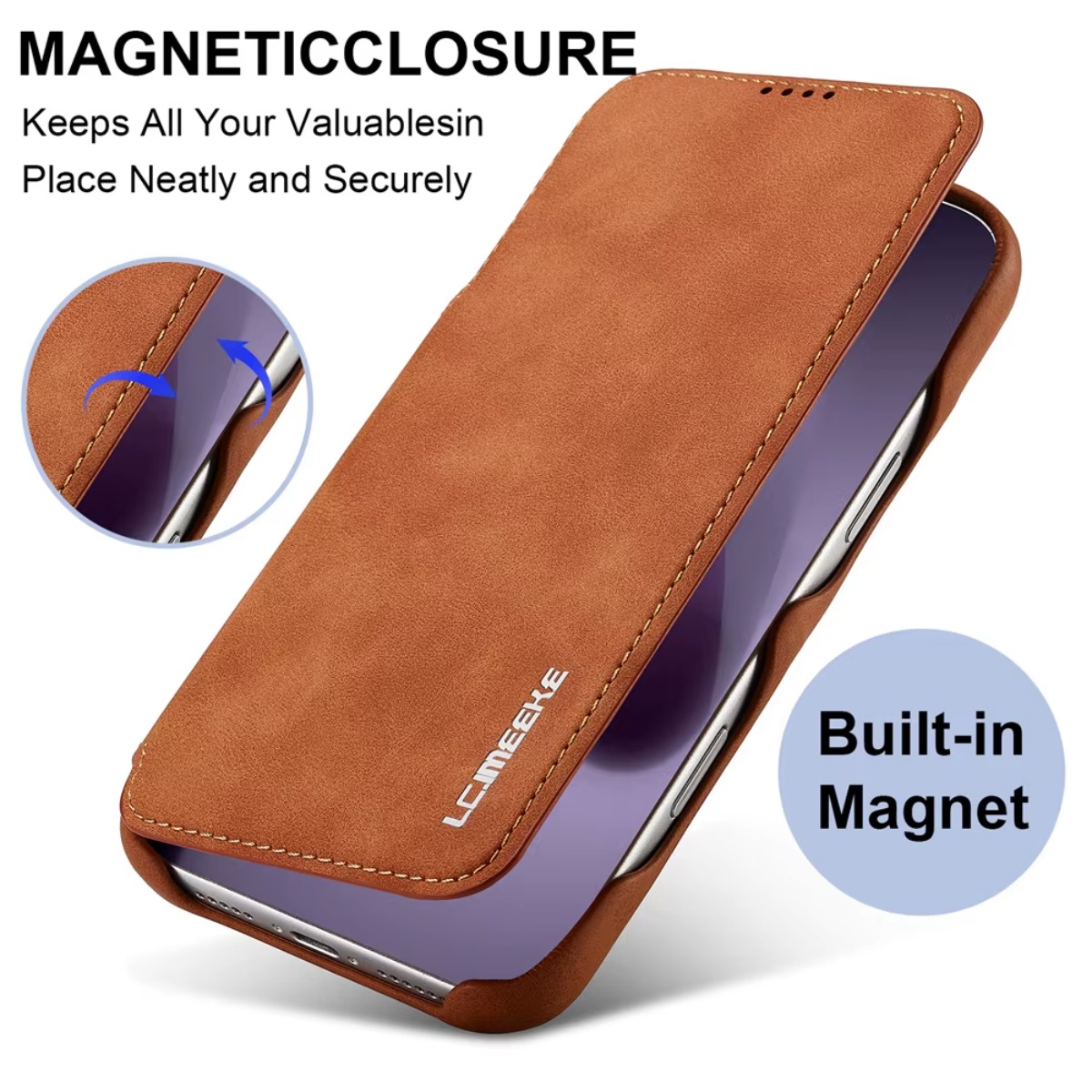 Phone Accessories Hippers - Carteira de couro magnética flip capa